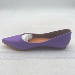 FOWT Purple Comfortable Slip On Pointed Toe Pumps Flats Daily Office Party Shoes